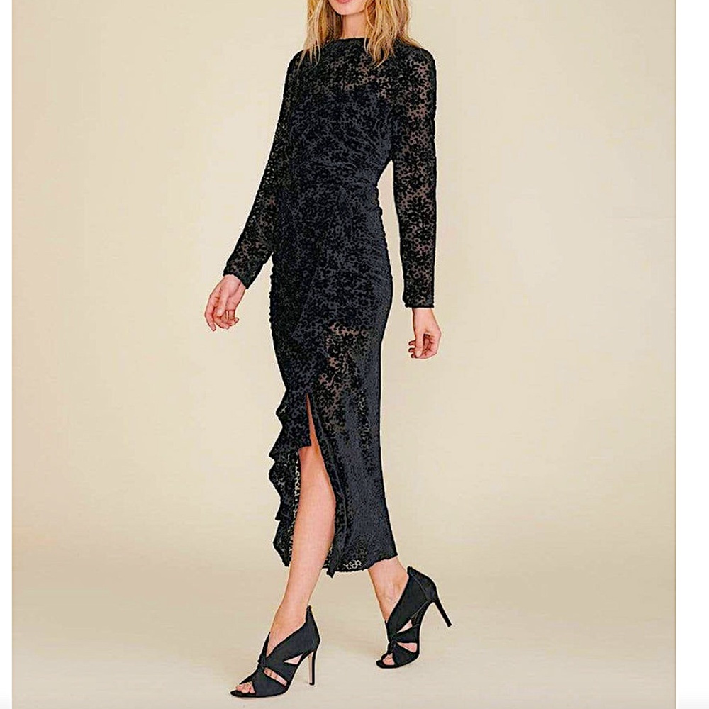 veronica beard LALA BURNOUT VELVET DRESS